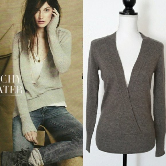 J. Crew Cashmere Blend Dream Draped V-Neck Sweater